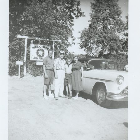 Bob with his parents and his brother Rich at Camp in 1958
